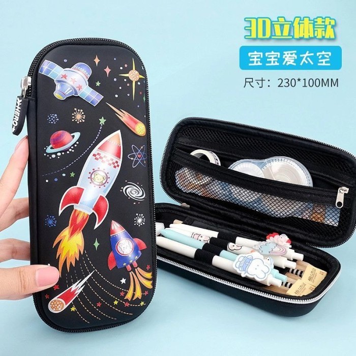 

[New Arrival]Best Tempat pensil anak 3D Pencil case Hardcase Import Bahan EVA Motif Lucu - space