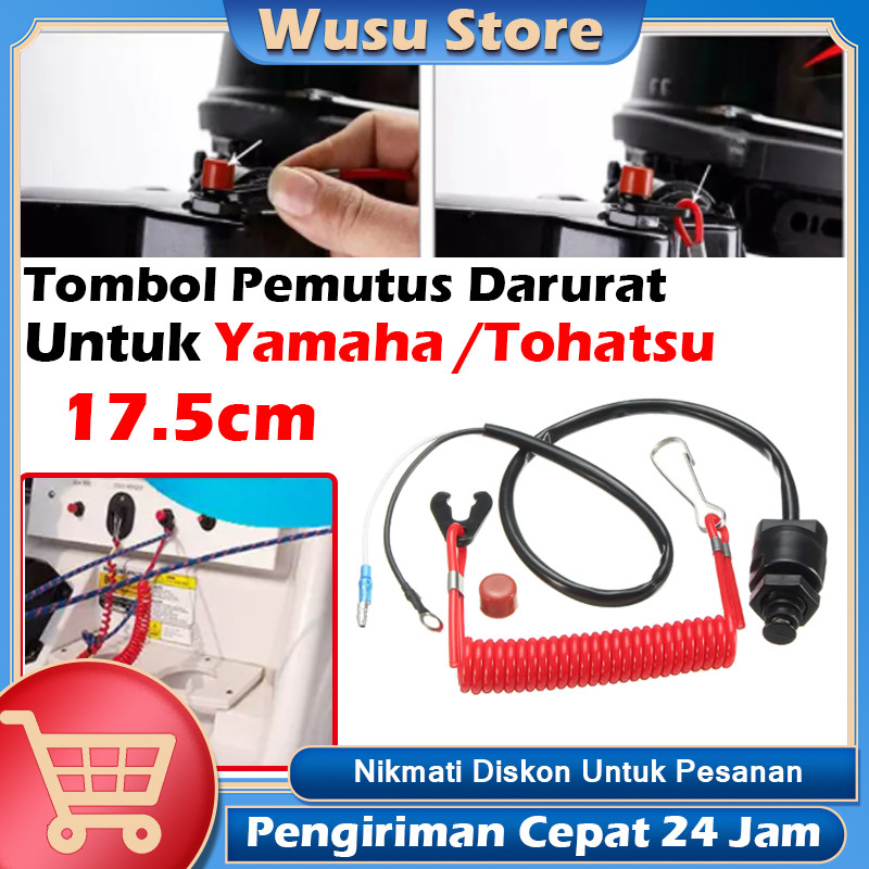 Engine Stop Switch Assy Untuk Stop Kunci Mesin Kapal Laut Perahu Speedboat Jetski