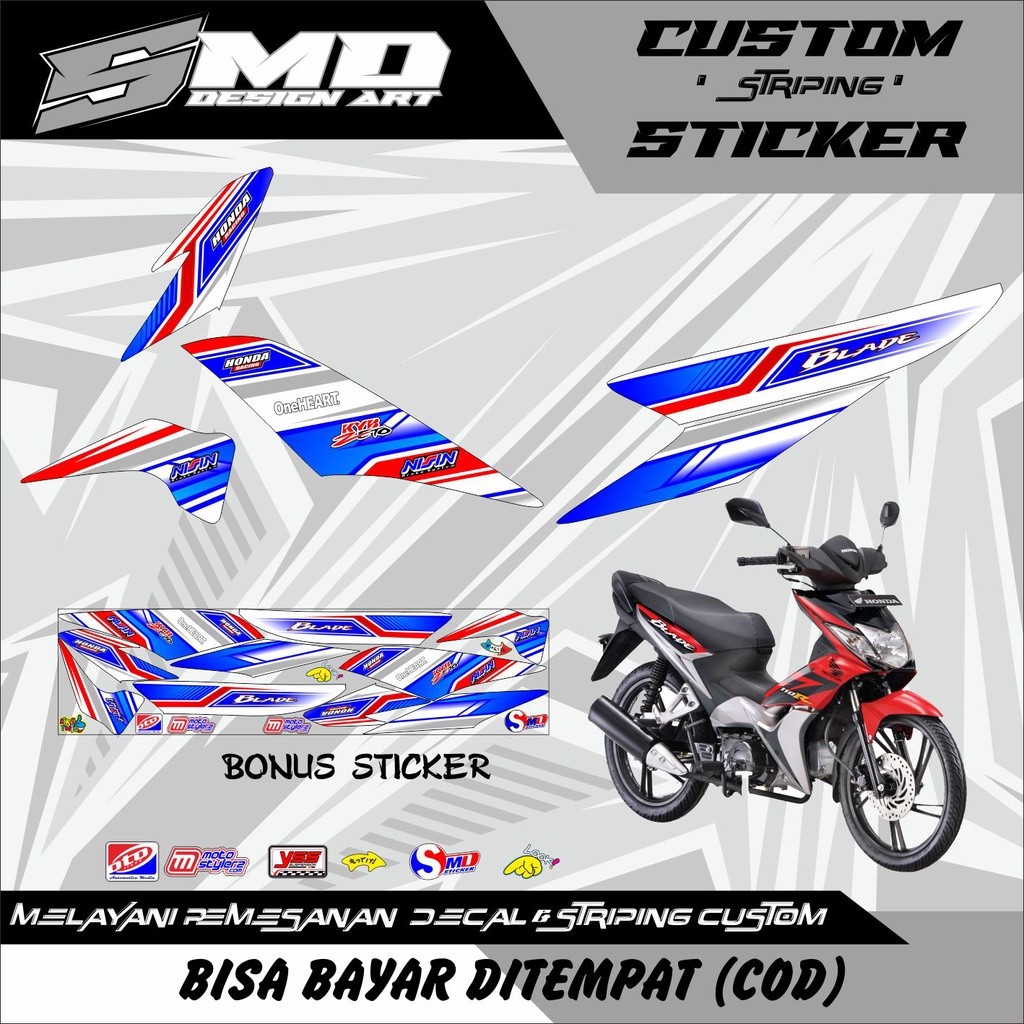 STRIPING STICKER VARIASI BLADE 110 LAMA MOTIF KEKINIAN