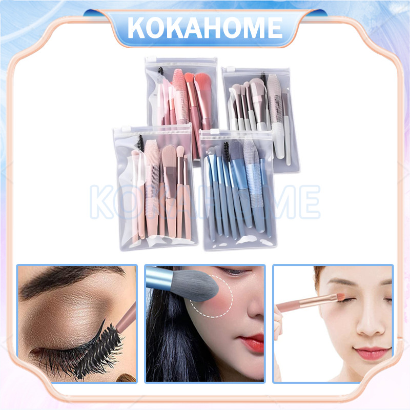 

set kuas riasan/8 set kuas riasan mini matte bulu lembut/kuas riasan
