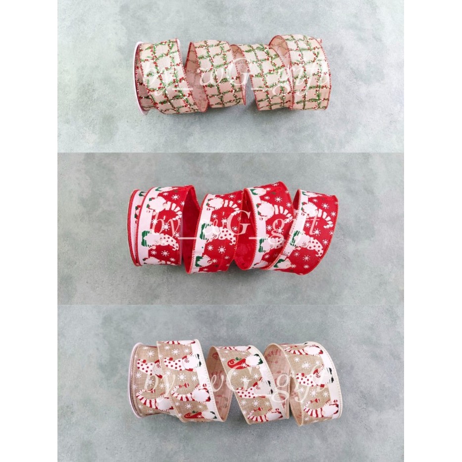 

Pita Kanvas - Merry Christmas / Natal ; Lebar 5 cm ; Panjang 10 Yard