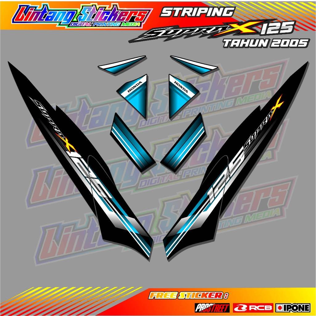STRIPING VARIASI HONDA SUPRA X 125 TAHUN 2005 / STIKER LIST MOTOR SUPRA X 125 FI GEN 1