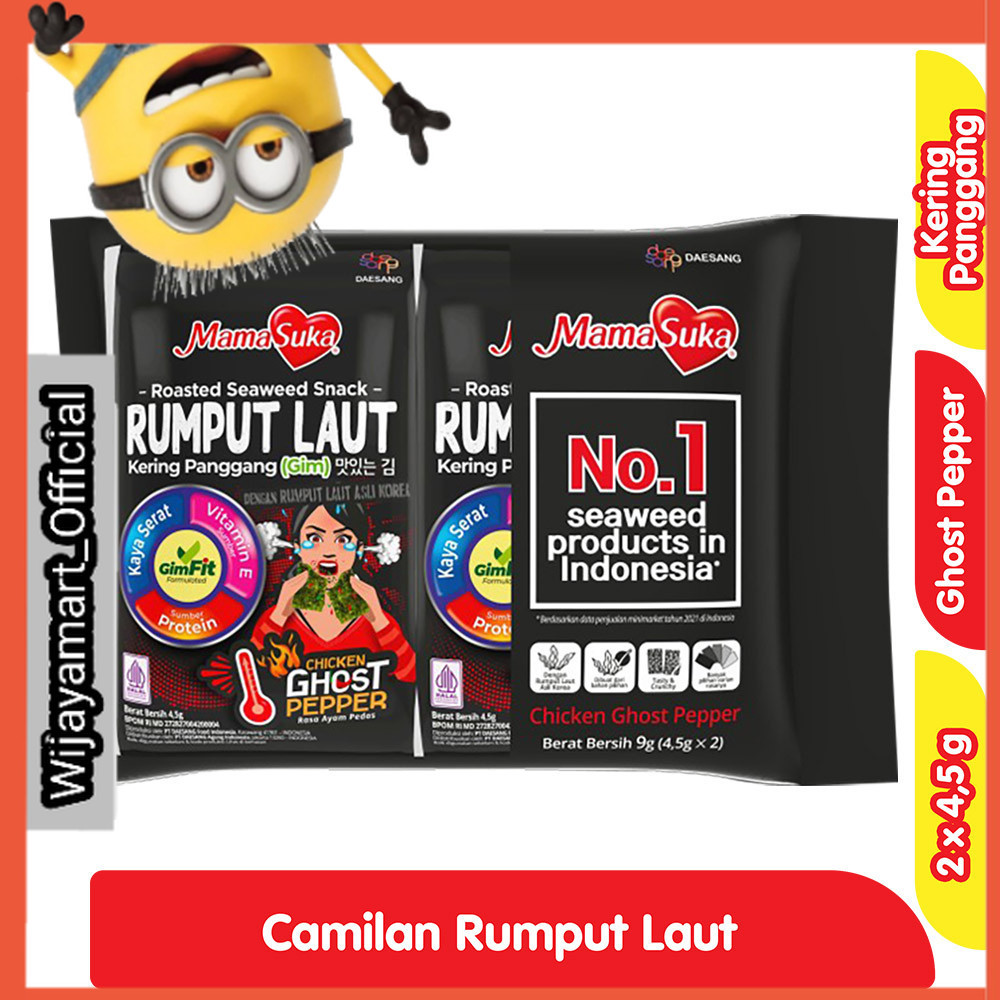 

MamaSuka Rumput Laut Ayam Ghost Pepper 2 x 4.5 g