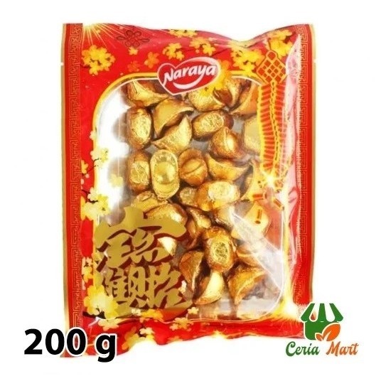

Coklat Naraya Yuan Bao Chocolate 200 gr Uang Emas Cina Kuno Snack Imlek