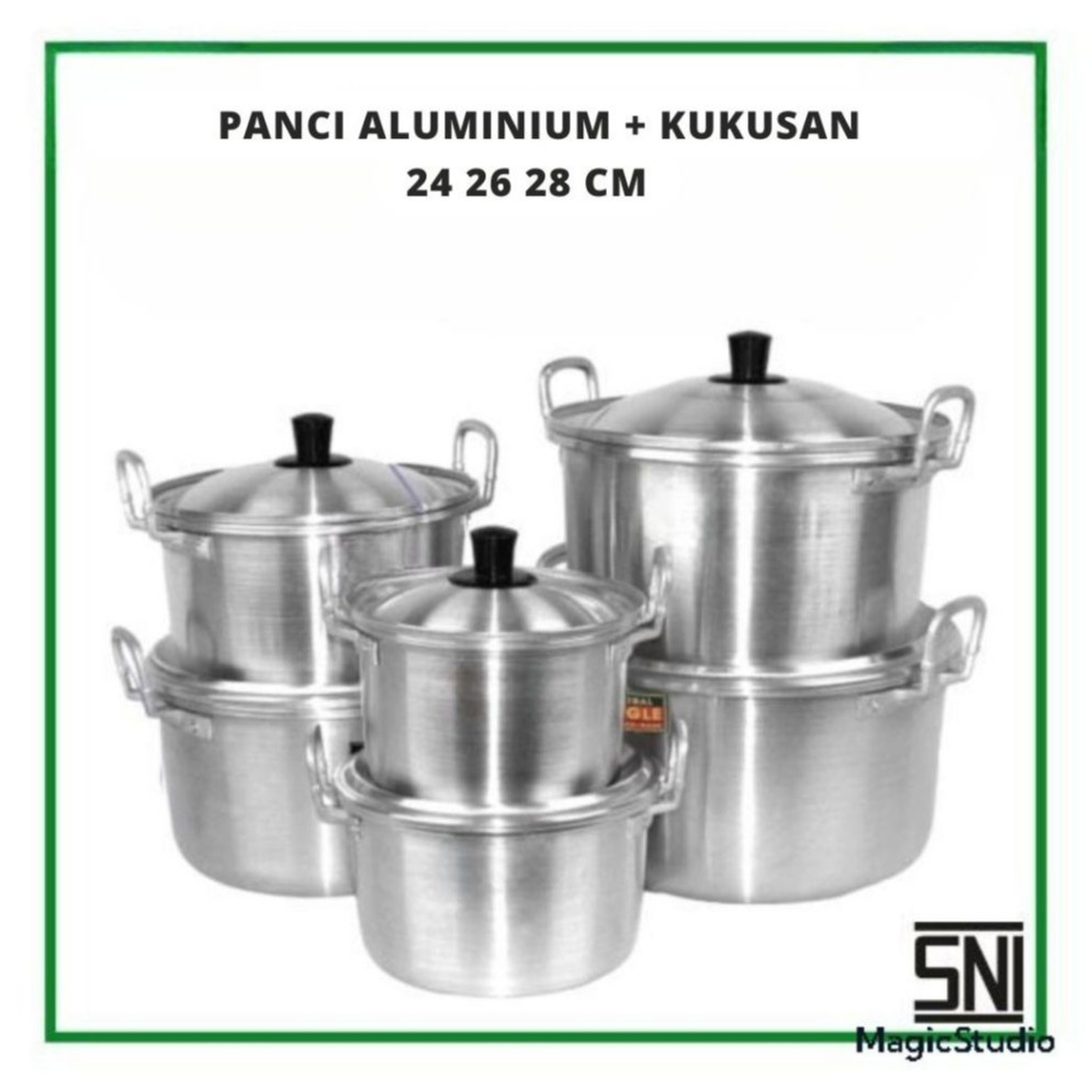 Panci Set Aluminium Dandang Kukus 28 Cm Dandang Langseng Kukusan