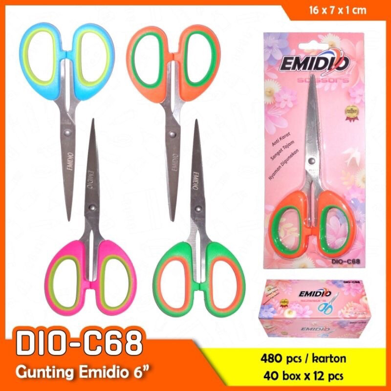 

GUNTING STAINLESS EMIDIO GAGANG KARET WARNA / GUNTING STAINLESS