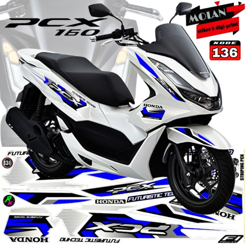 Decal Sticker Striping Variasi All New Honda PCX 160 - New PCX 160 2022 - PCX Hybrid - PCX CBS - Dec