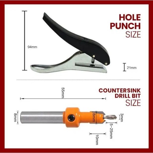 

Manual Edge Band Puncher Plier 8mm Hole Card Punching Tool For Plastic