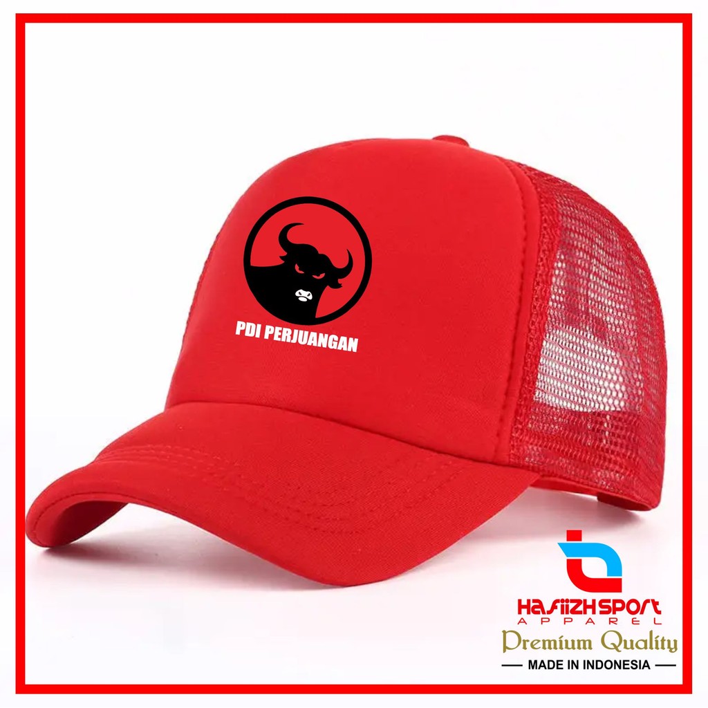 TOPI BANTENG PDI PERJUANGAN / TOPI JARING BANTENG PDI PERJUANGAN / TOPI TRUCKER BANTENG PDI PERJUANG