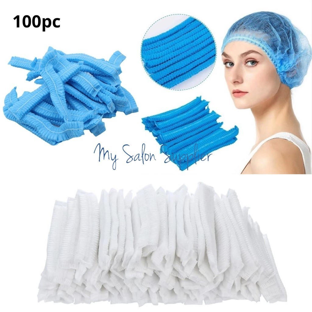 Hairnet / Nurse Cap/ Mob Cap Putih / Biru isi 100