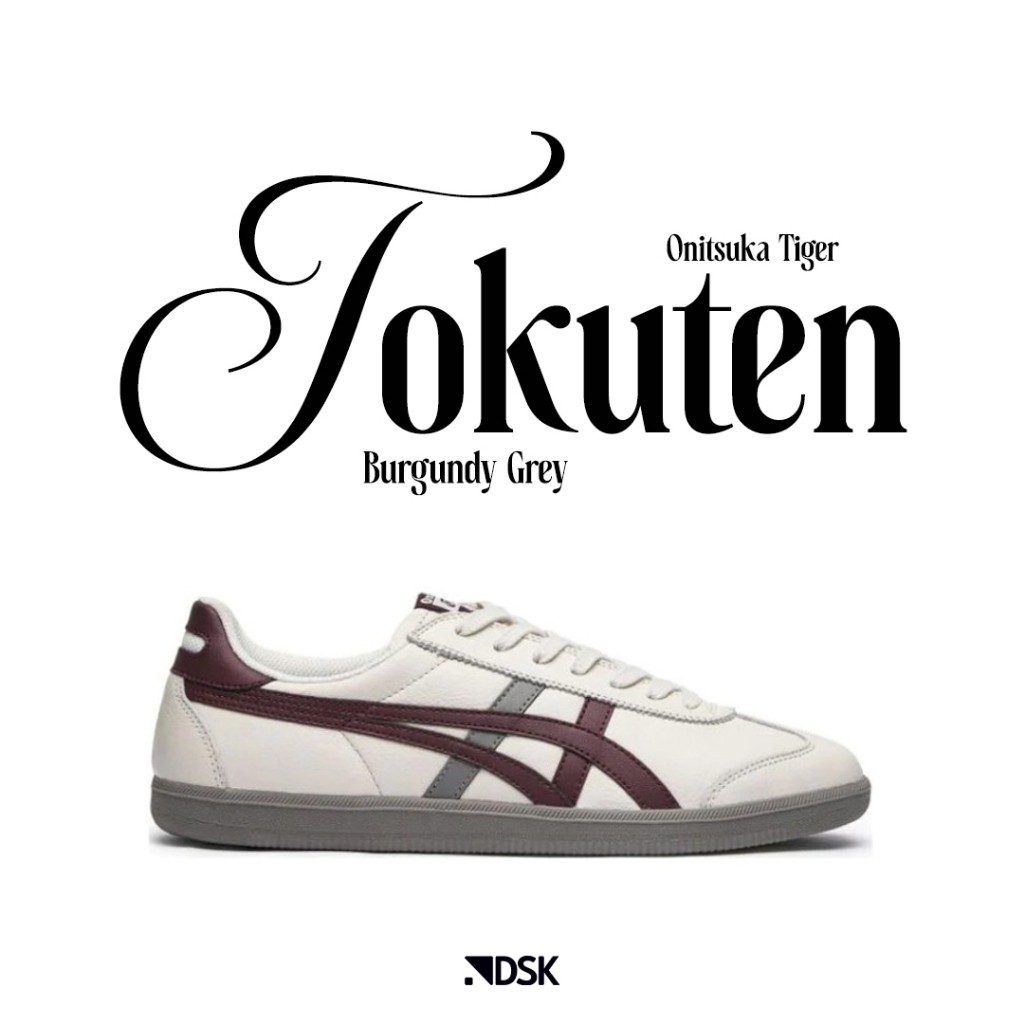 Onitsuka Tiger Tokuten Burgundy Grey 100% Original Sneakers Casual Pria Wanita Sepatu Ori Murah Sepa