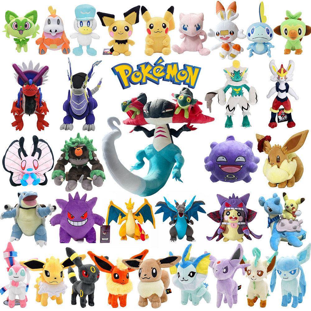 70 Styles Pokemon Plush Toy Dragapult Gengar Pikachu Eevee Evolution Scorbunny Cinderace Doll Morpek