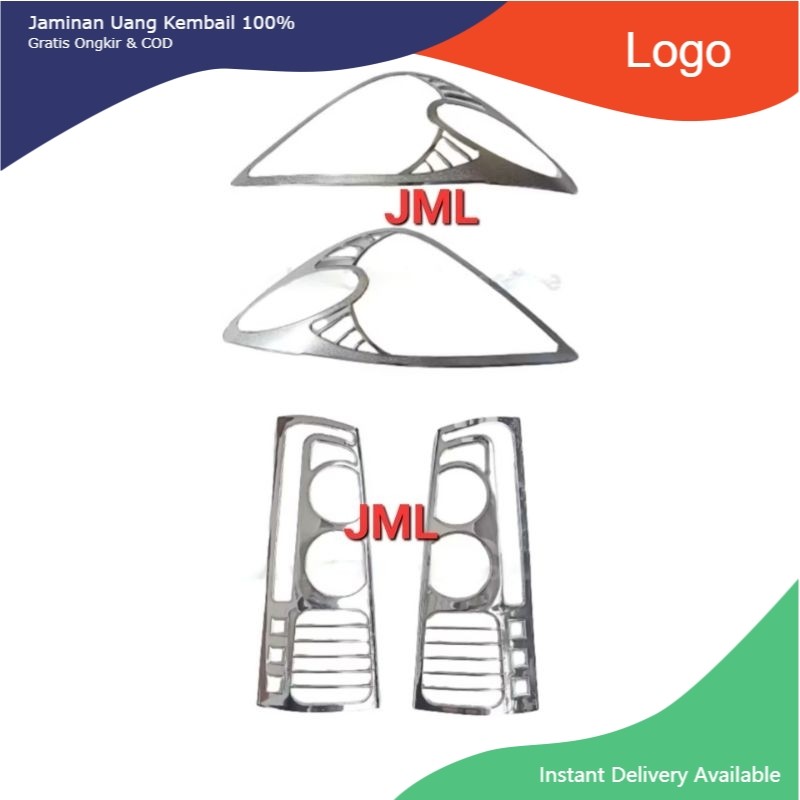 Paket  garnish lampu chrome Avanza/Xenia lama 2004 - 2007. Tasya_Variasi_Mobil