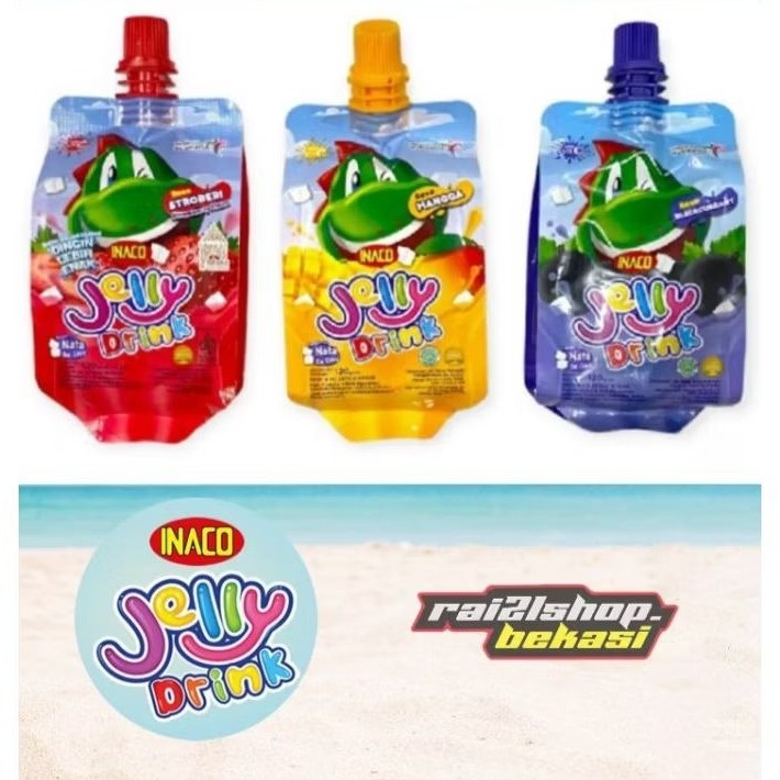 

Inaco jelly drink nata de coco 1 pack isi 5 Pouch dengan 3pilihan varian rasa