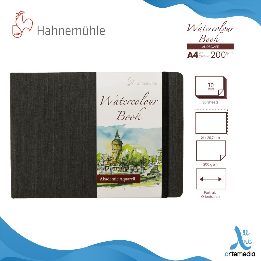 

Gramedia Surabaya - Hahnemuhle A4 Watercolor Journal Paper Book Landscape /10628812