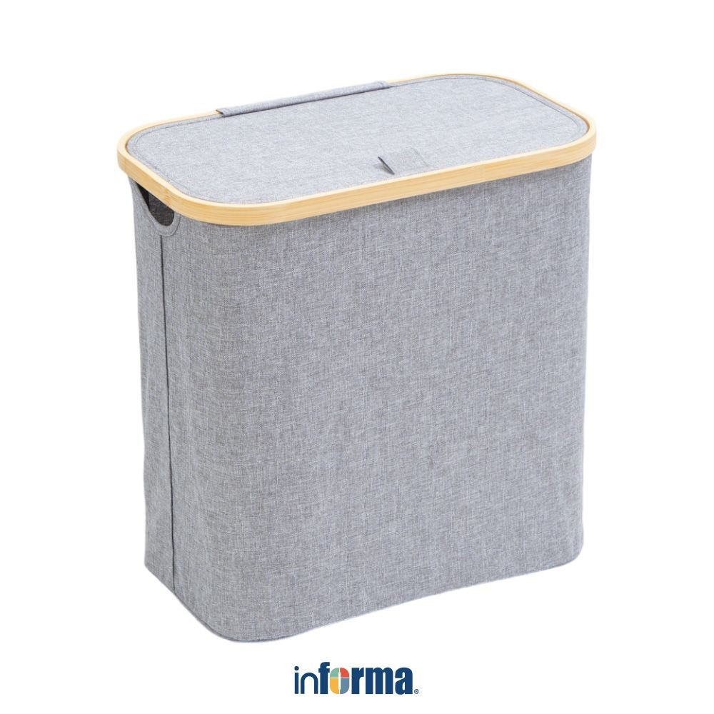 Informa 40x25x42 cm Levy Keranjang Laundry - Abu-Abu Tempat Baju Pakaian Cucian Laundry Basket Perle