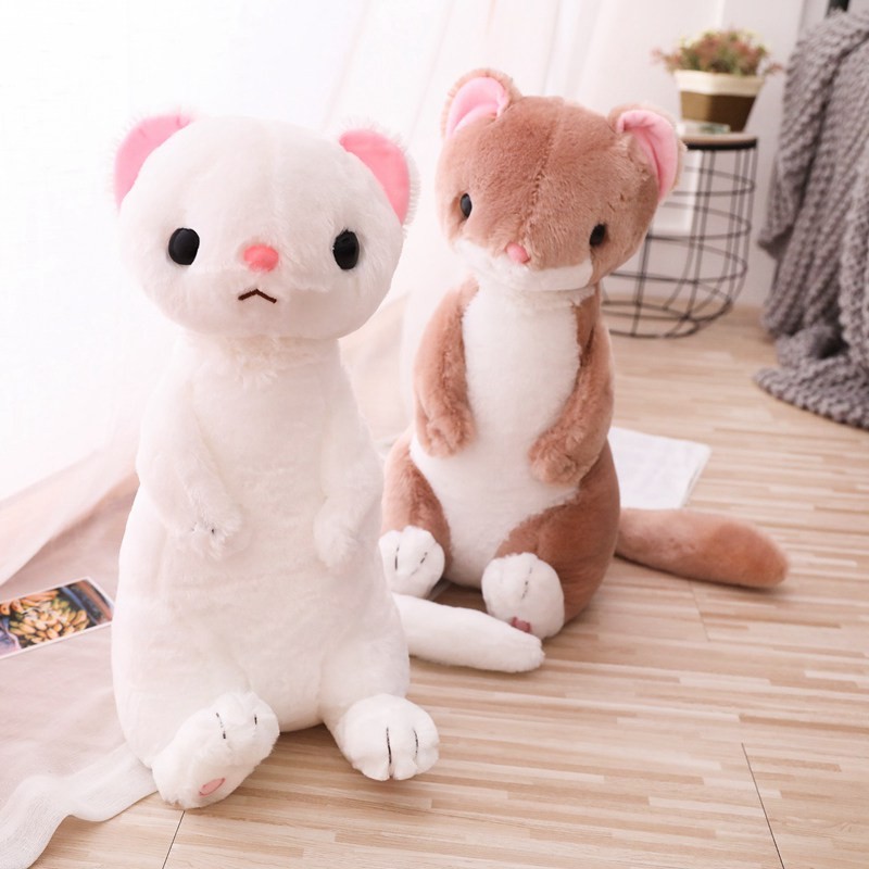 1pc 50cm Sweet Ferret Plush Toy Soft Stuffed Cartoon Animal Ferret Dolls Bedroom Home Decoration Toy