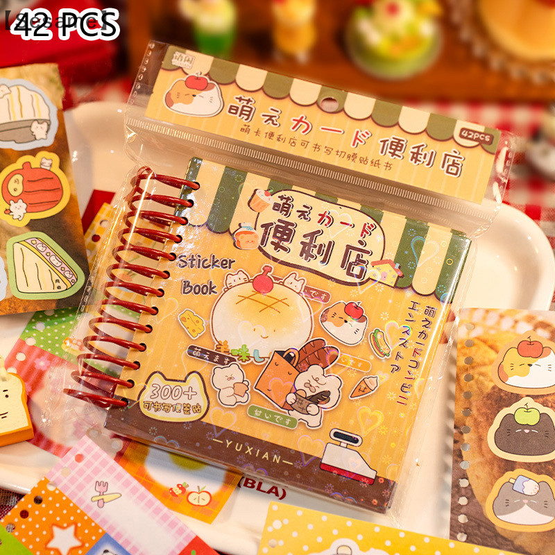 

42Pcs Cute Convenience Store Die-cut Stickers Book DIY Decorative Handbook Stickers Kawaii Phone Case Decorative Stickers