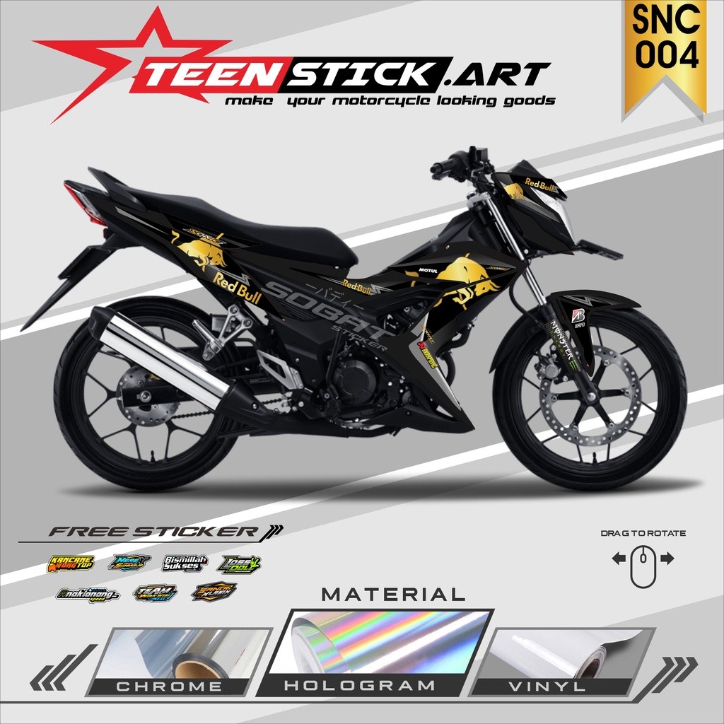 Striping Sonic 150r Striping Hologram Chrome Vynil Honda Sonic 150r Redbull Terbaru