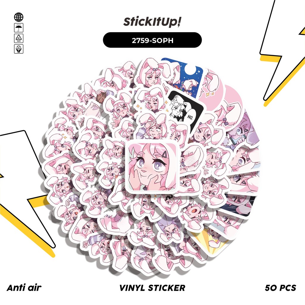 

COD 50 Pcs Stiker FUNNY CHARACTER SOPHIE THE RABBIT GIRL STICKER PACK Lucu Anti Air Untuk Dekorasi Notebook Sepeda Skateboard Handphone DIY