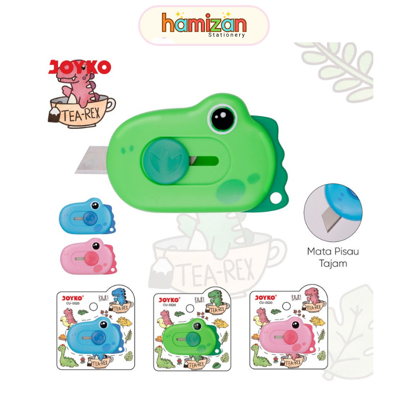 

( 1 pcs ) Cutter Cuter mini / Silet kecil / Kater CU-0520 CU 0520 Joyko Dino warna warni / Mini Cutter Pemotong Joyko CU-0520 Murah Berkualitas