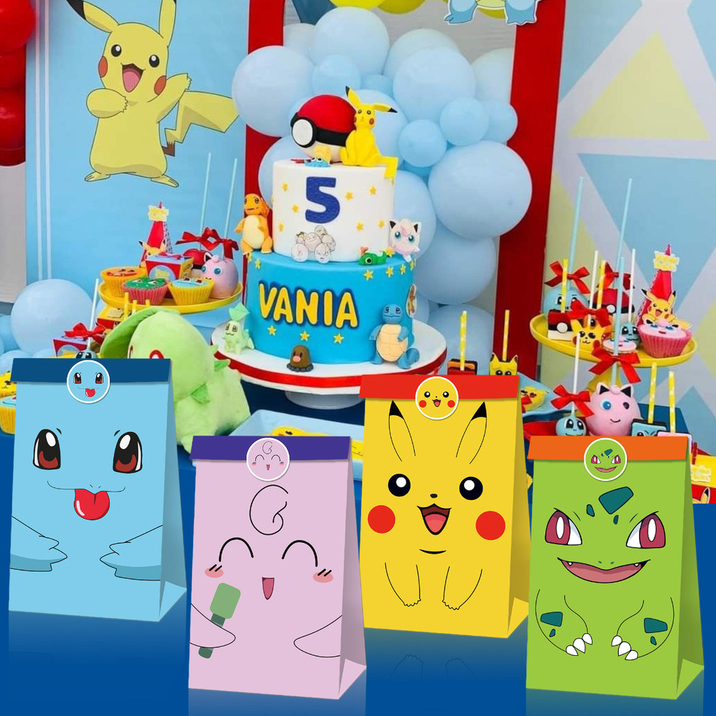 

Tas Pesta Ulang Tahun Anak Goodie Bag Jinjing Pokemon Kartun Character Cartoon Paper Bag Kado