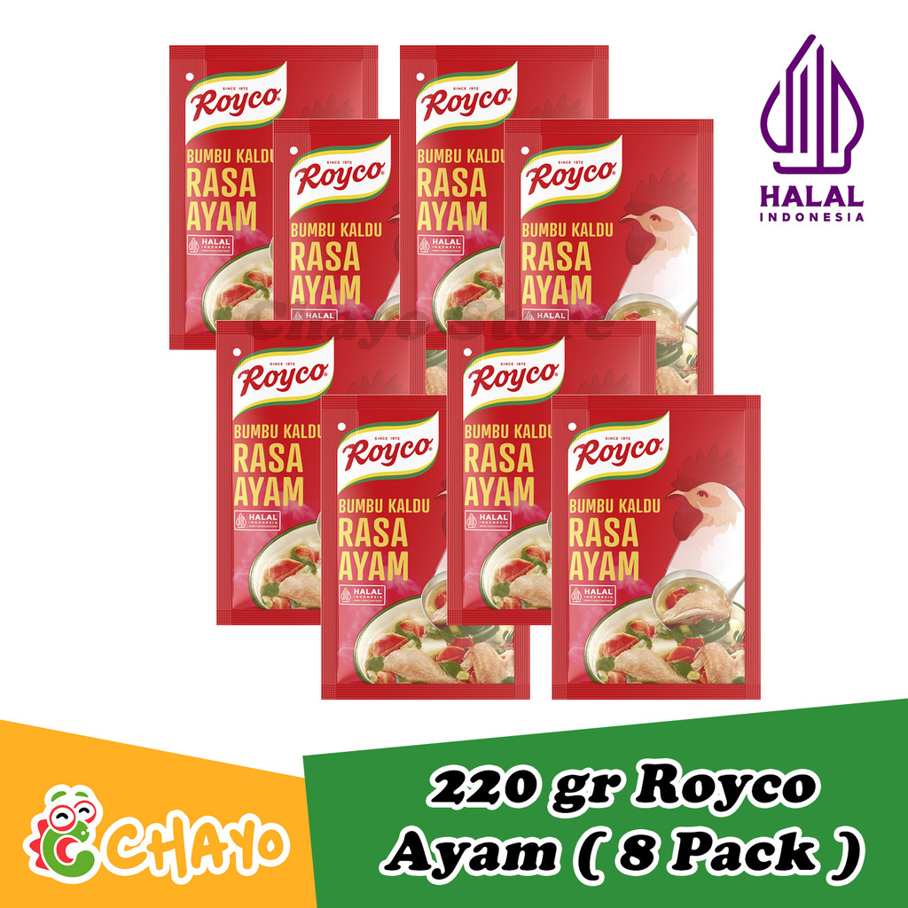 

Royco Kaldu Ayam 220 gr x 8 Pcs Royco Kaldu Ayam Praktis Serbaguna Penyedap Rasa Bumbu Ayam Gurih Halal
