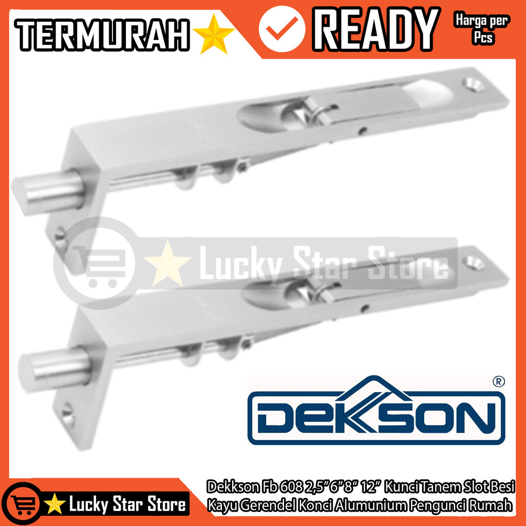 Dekkson Fb 608 2,5” 6” 8“ 12” Flush Bolt Plate Grendel Tanam Pintu Lipat Dekson Kunci Tanem Slot Bes