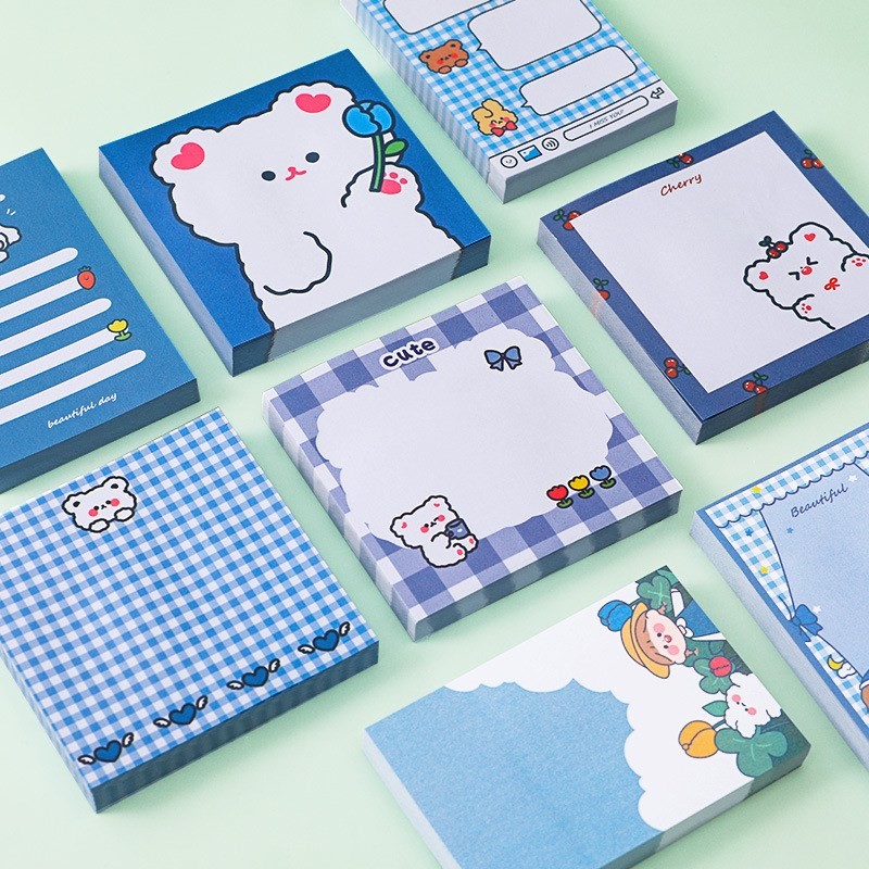 

80 Pcs Sticky Notes Cute Bear Cartoon Note Pads For Office School Home Supplies