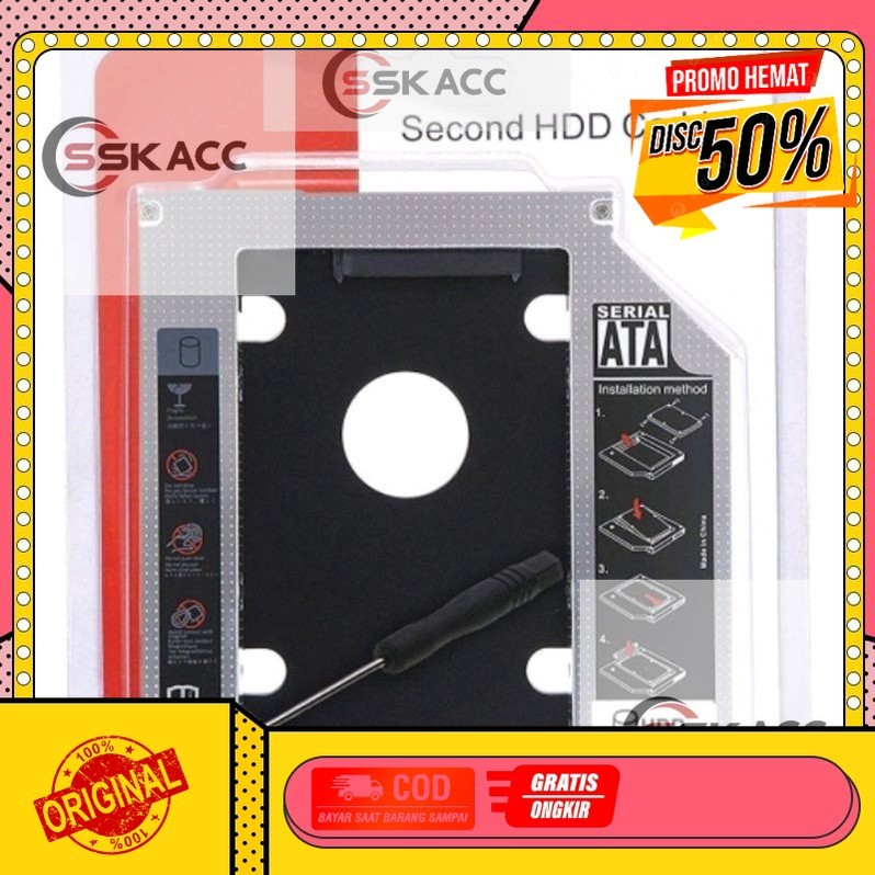 SSD HDD Caddy 12.7 mm SATA DVD Slot Hardisk / HDD Caddy GROSIR-KOMPUTER