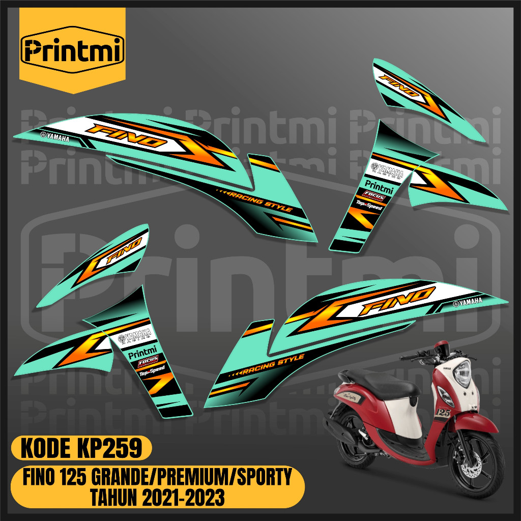 Printmi Striping Stiker Motor Fino 125 Grande Premium Sporty 2021-2024 Variasi Yamaha Simple List