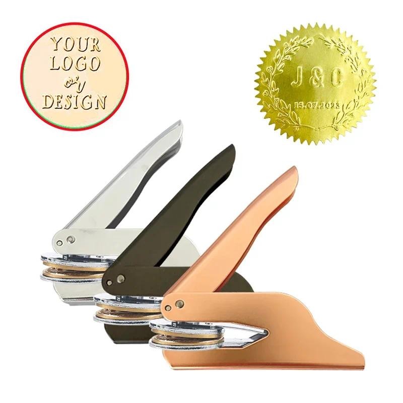 

Custom LOGO Embossed Stamp Personalized Customization Library Book Certificate Embossing Stamp Wedding Invita Letterhead Seal