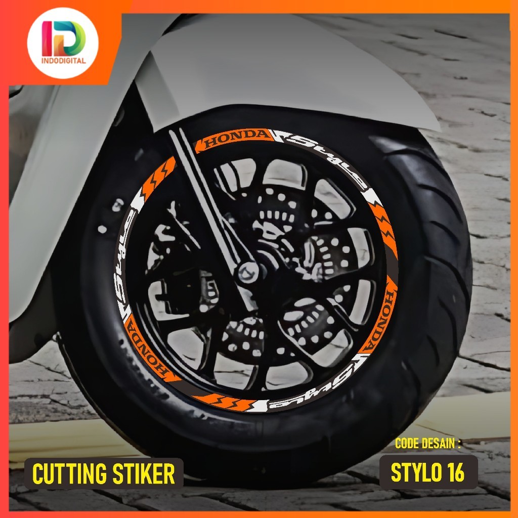 STICKER VELG STYLO 160 RING 12 STIKER LIS LIST VARIASI BAN VELG MOTOR HONDA STYLO 16