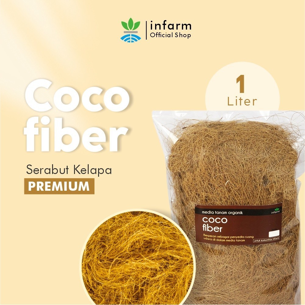 INFARM - Cocofiber dari Serabut Kelapa 1 liter Tanah Tanaman Serabut Kelapa Halus Cocok Untuk Tanam 