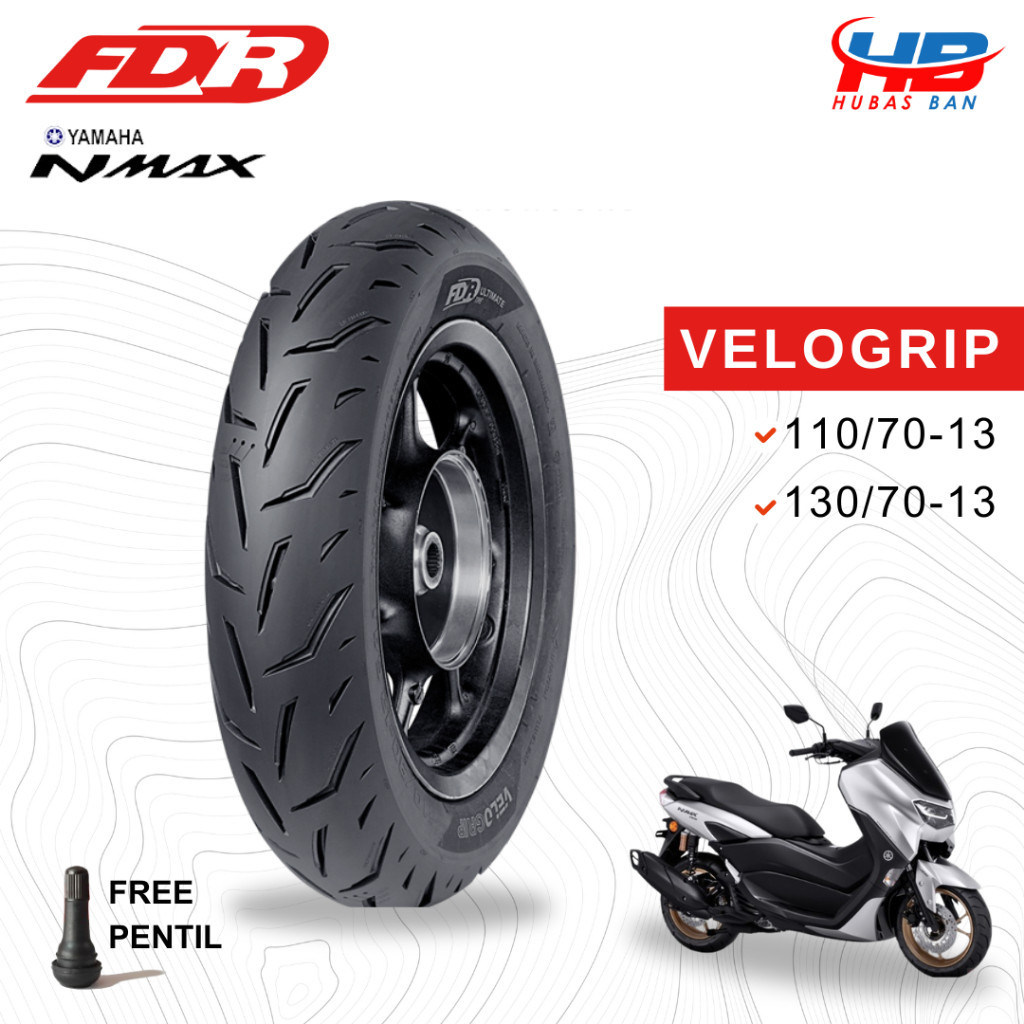 Ban Nmax Depan Belakang FDR Velogrip 110/70 130/70 Ban Tubles Yamaha Nmax  Ring 13