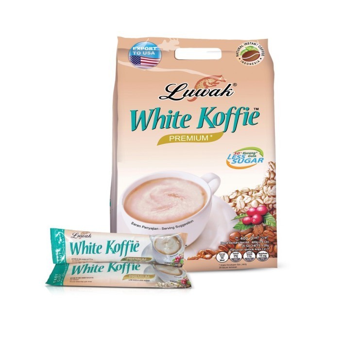 

New Item KOPI LUWAK WHITE KOFFIE LESS SUGAR BAG 400G (20S)