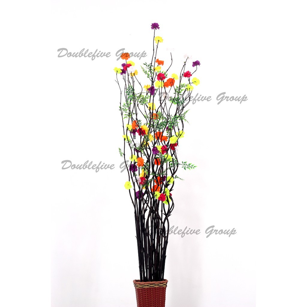 LETERSHOP Hiasan Rumah Bambu Ulir Bunga Anyelir Isi 10 Batang Dekorasi Bambu Ulir ( Tidak Termasuk V