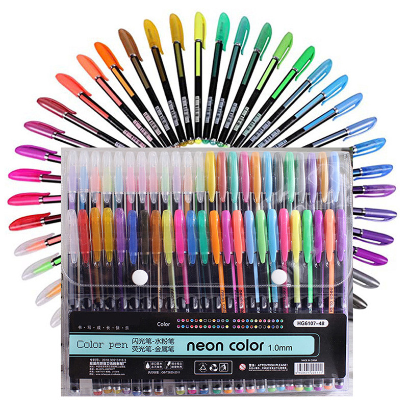 

12Pcs Metallic Glitter Colors Gel Pens For School Office Adult Coloring Book Journals Drawing Art Markers tion Pen
