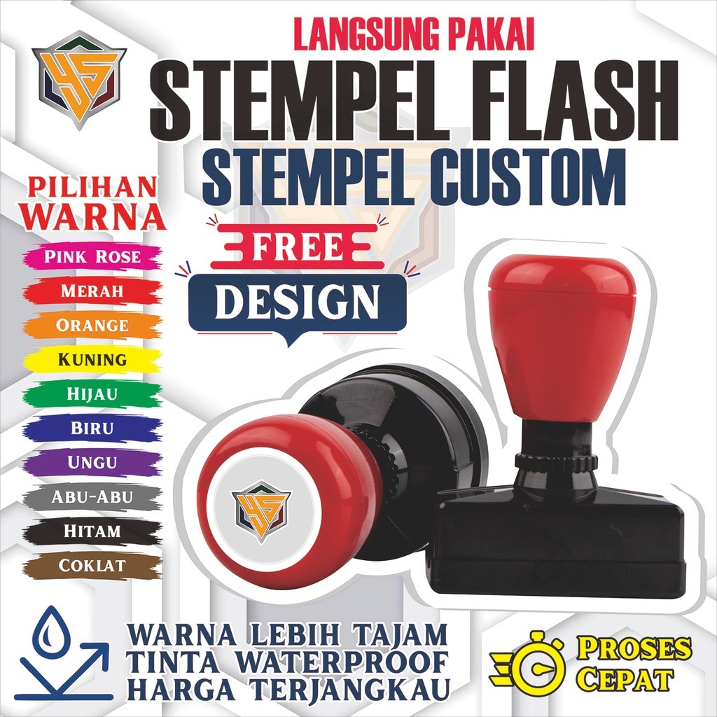 Stempel Otomatis/Stempel Logo/Stempel Warna/Stempel custom/Cap warna/Logo perusahaan/stempel Lunas M