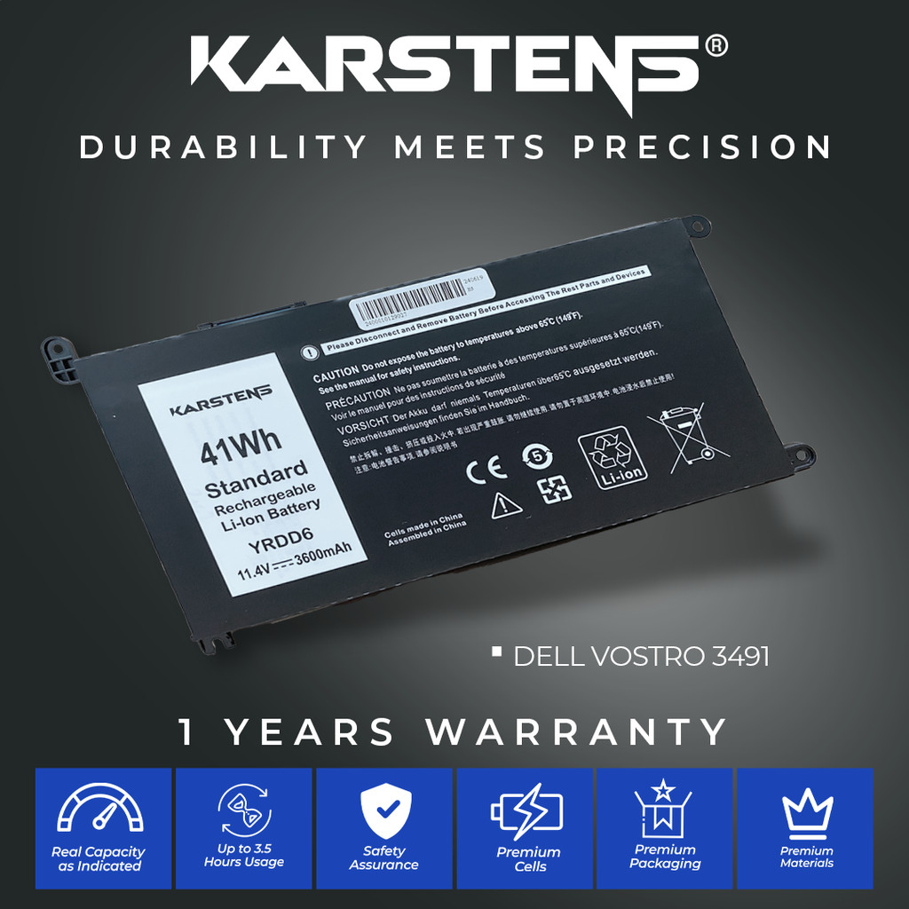 KARSTENS Original Premium Battery Baterai Laptop Dell Vostro 3491 (YRDD6)