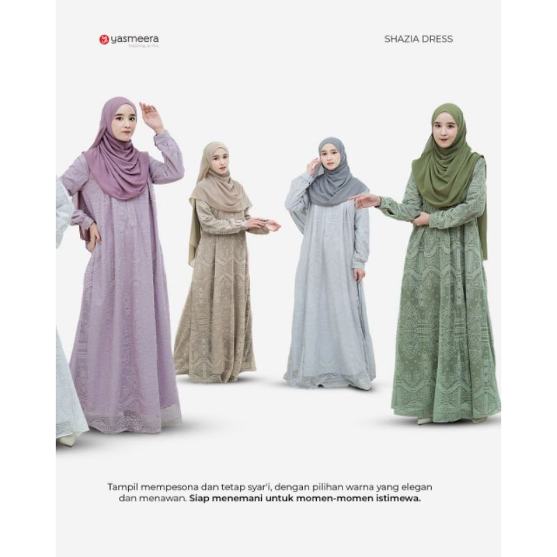 Yasmeera Gamis Shazia | Gamis Brukat Yasmeera Premium |Gamis Shazia Gamis Muslim Brukat Bahan Katun 