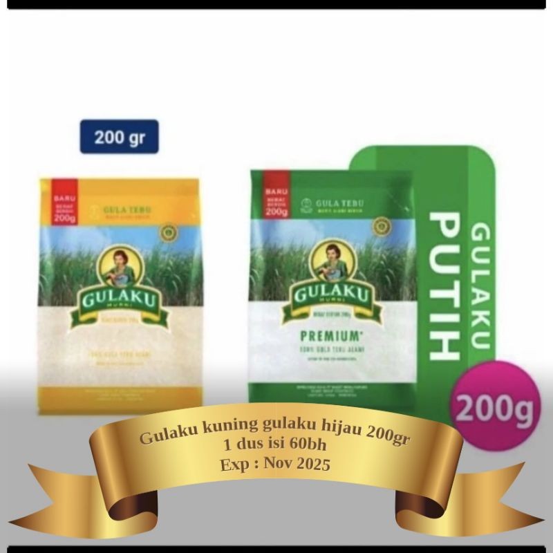 Gulaku kuning 200gr 1 dus gulaku kuning 1 dus 200gr gulaku kuning 60bh 1 dus