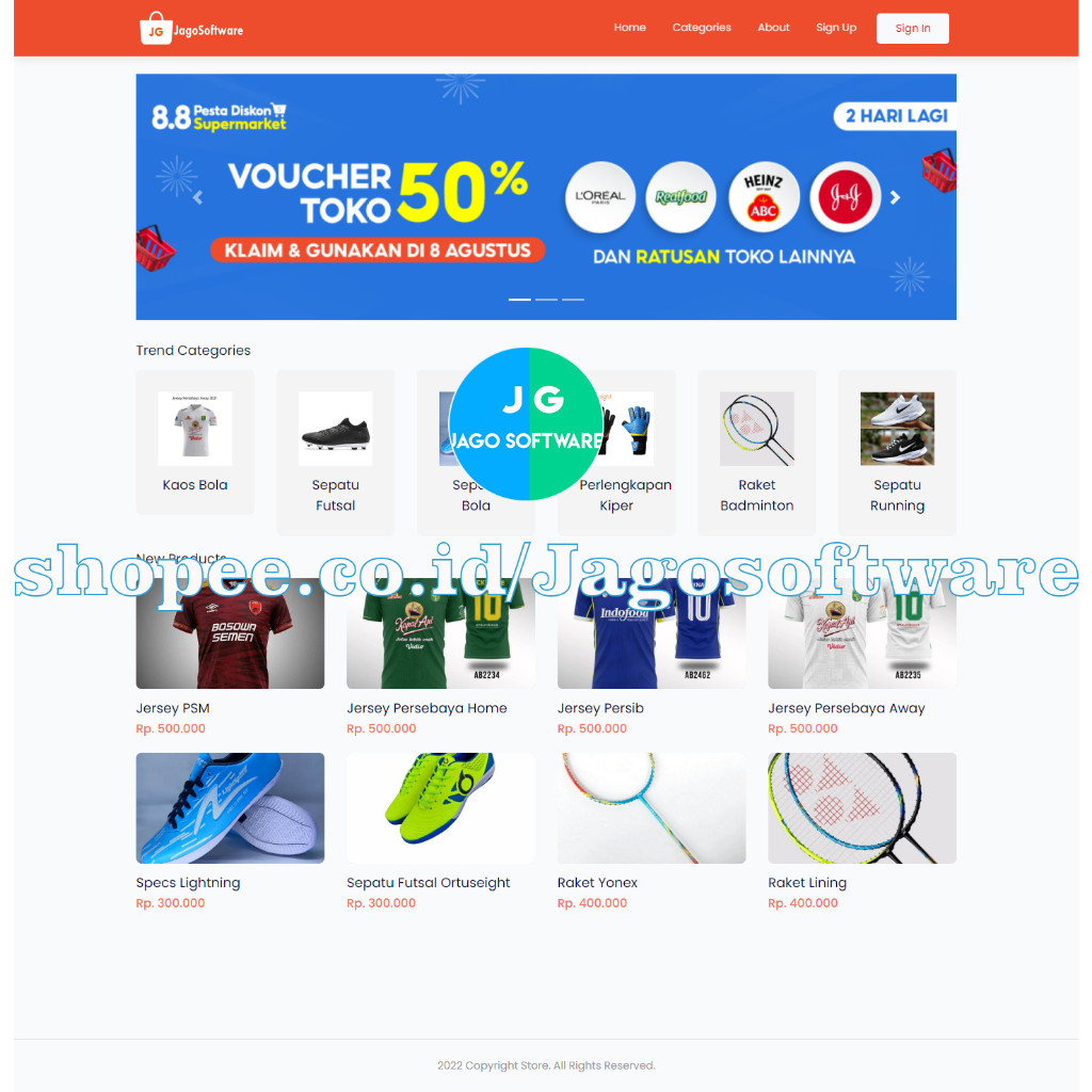 Source Code Toko Online Laravel 8 Integrasi Raja Ongkir dan Midtrans bonus payment method cod dan ba