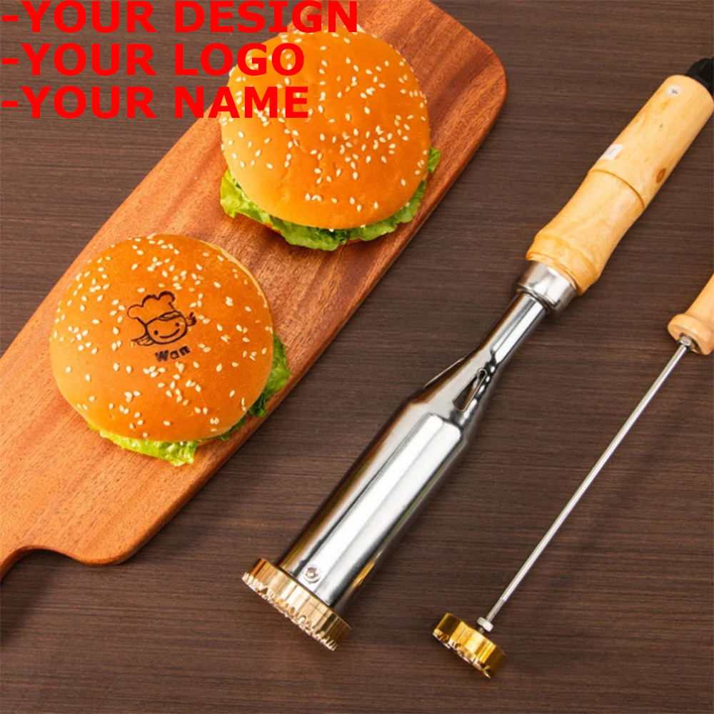

Custom Burger Stamp Coconut Logo Branding Iron Personalized Cake Branding Iron Custom Burning Stamp Heating for Bread Baking