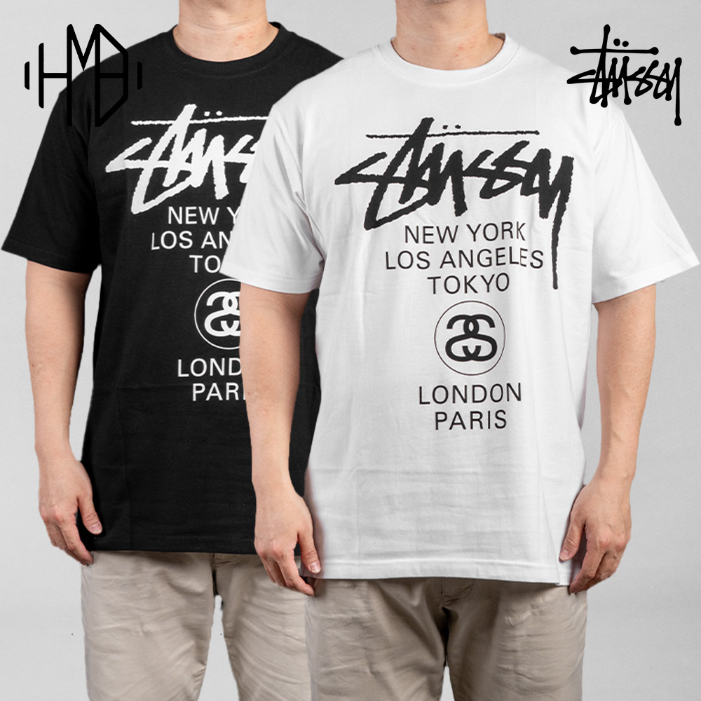 Stussy T-Shirt World Tour Tee 100% Authentic