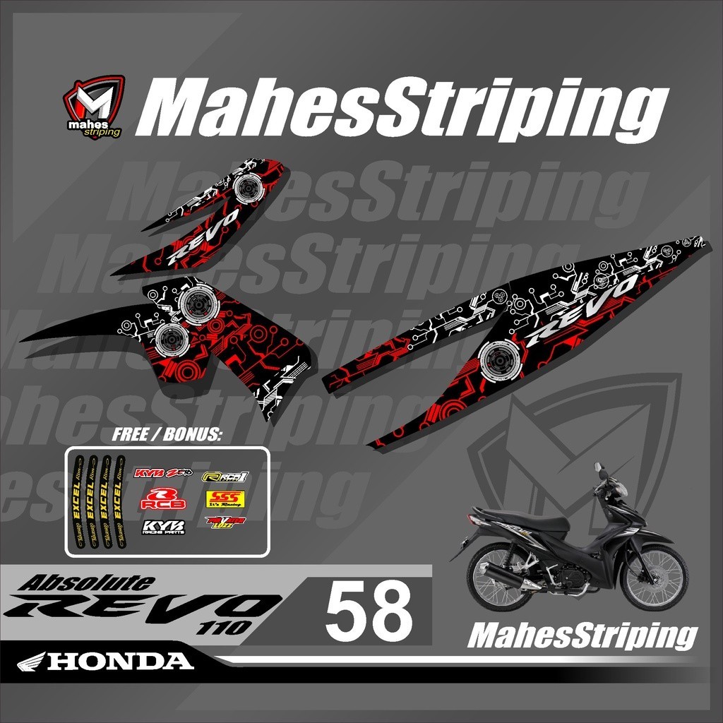 Striping Sticker Revo Absolute - Stiker Lis Variasi Revo 2010-2013 Desain Racing Roadrace