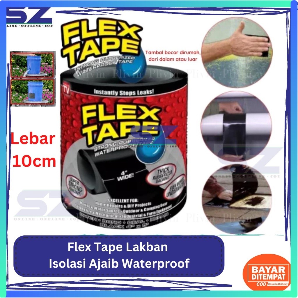 Flex Tape Lakban Khusus Anti Bocor Magic Tape Tebal Anti Air Lakban Hitam Kuat