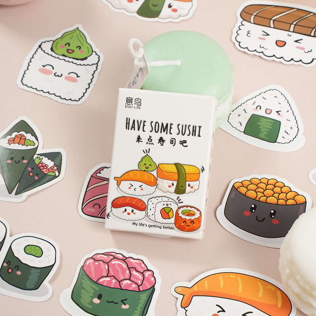 

Etori Life 30 PCS PVC Creative and Cute Japanese Food Sushi Student DIY Laptops,Diaries,Cups,Scrapbooks Decoration Stickers