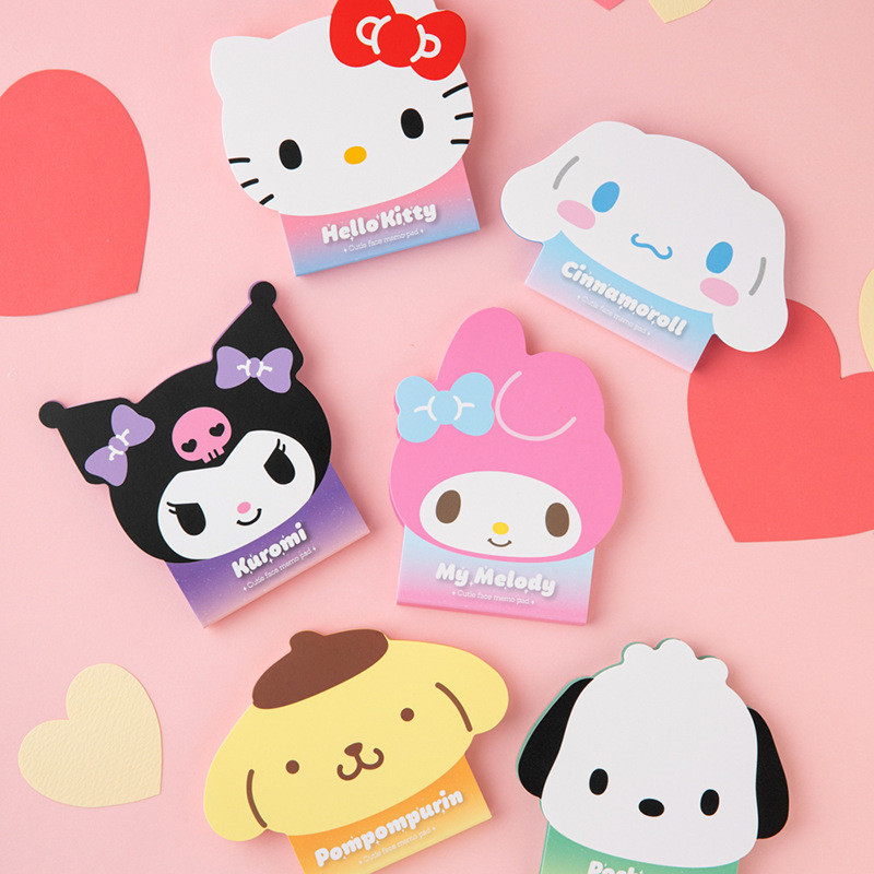 

Cartoon Sanrio Memo Pads Cute Kt Kuromi Cinnamoroll Melody Student Stationery Office Message Notes Children'S Gift Wholesale