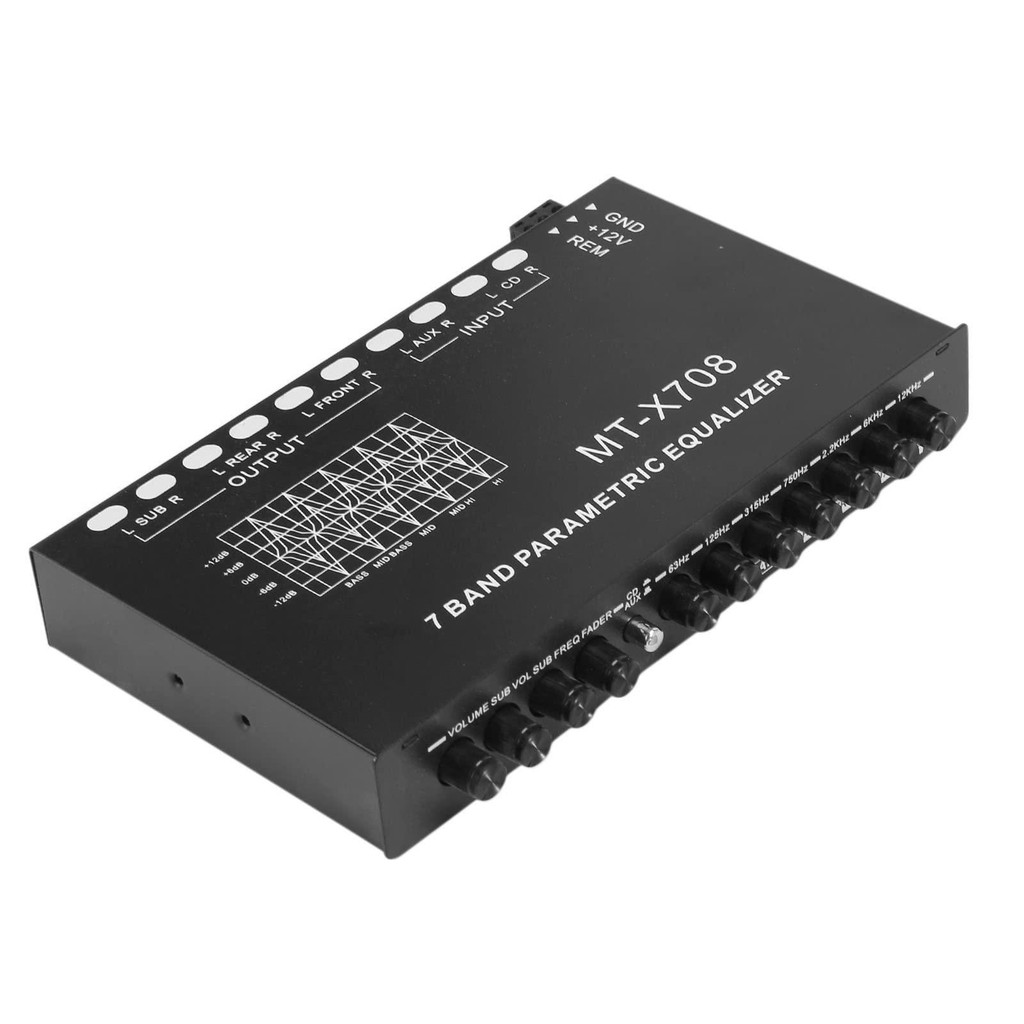 7 Band Car Equalizer Digital Signal Processor Metal Amplifier Stereo Audio Graphic Equalizer Car Aud